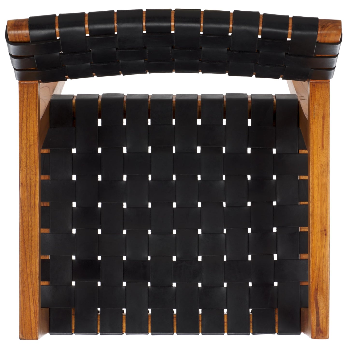 SAFAVIEH Home Collection Cire Black Faux Leather/Natural Solid Wood Dining Chair