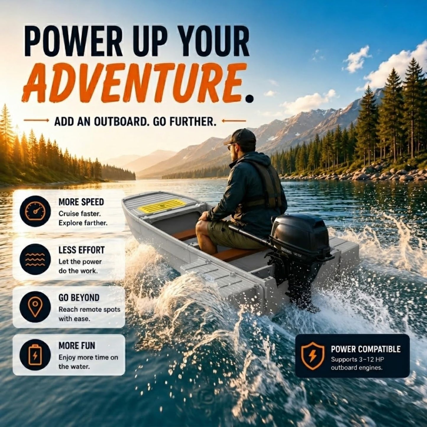 Artigree Fishing Boat, Folding Pontoon Boat, Fits in SUV Trunk - Portable Modular Kayak, Seats 4-6, Motor-Ready, Sturdier Than Inflatable Boats - Ideal for Lure Fishing, Rowing, Travel (Pro, Gray)