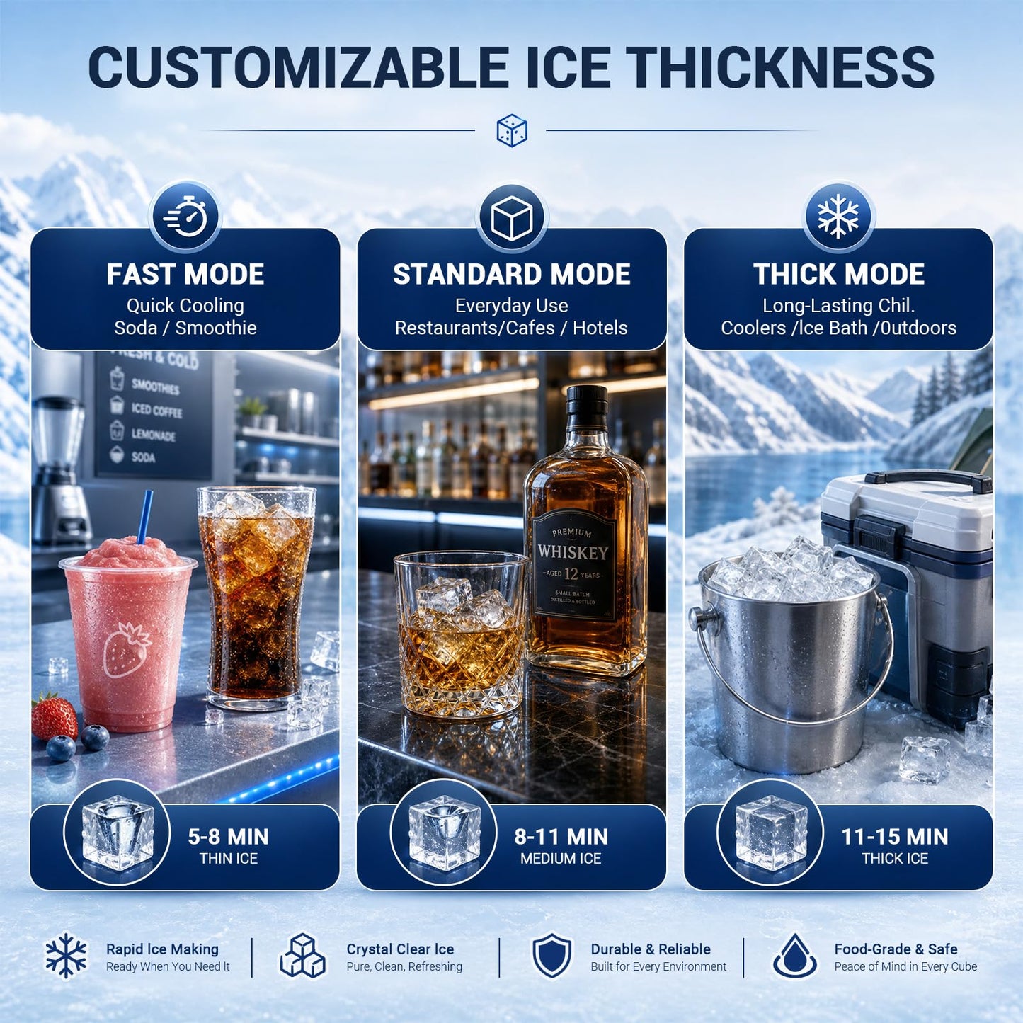 Commercial Ice Maker Machine, 650Lbs/24H Ice Machine with 500LBS Large Storage Bin, ETL Approval, Auto Cleaning Mode & Timing Function, Air Cooled Commercial Ice Maker for Restaurant/Bar/Cafe/Business