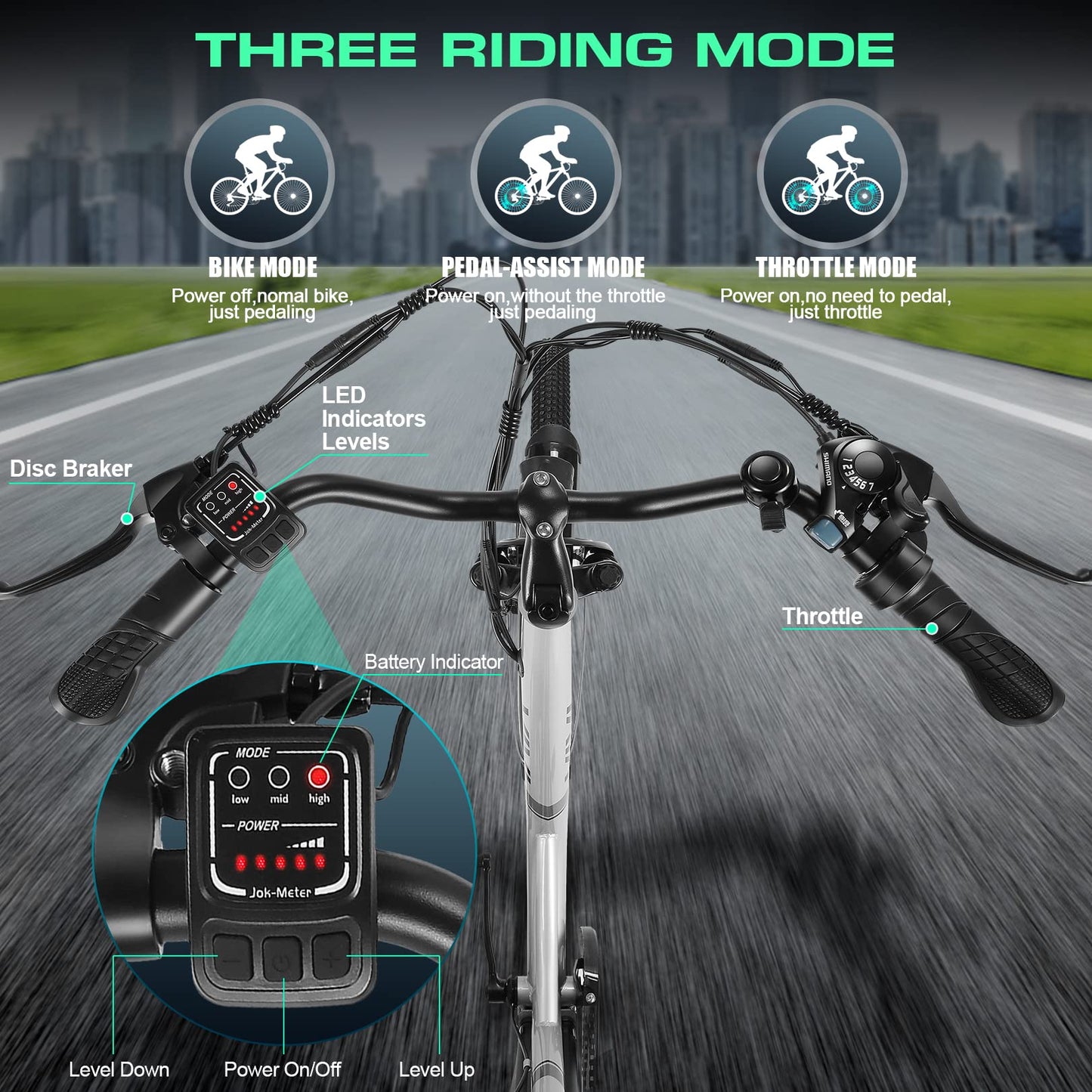 Vivi Electric Bike, 26'' e Bike for Adults, 750W Peak Ebike with 48V Removable Battery, Electric Commuter Cruiser Bike 19.8MPH & 50 Miles City Electric Bicycle with Cruise Control LCD Display