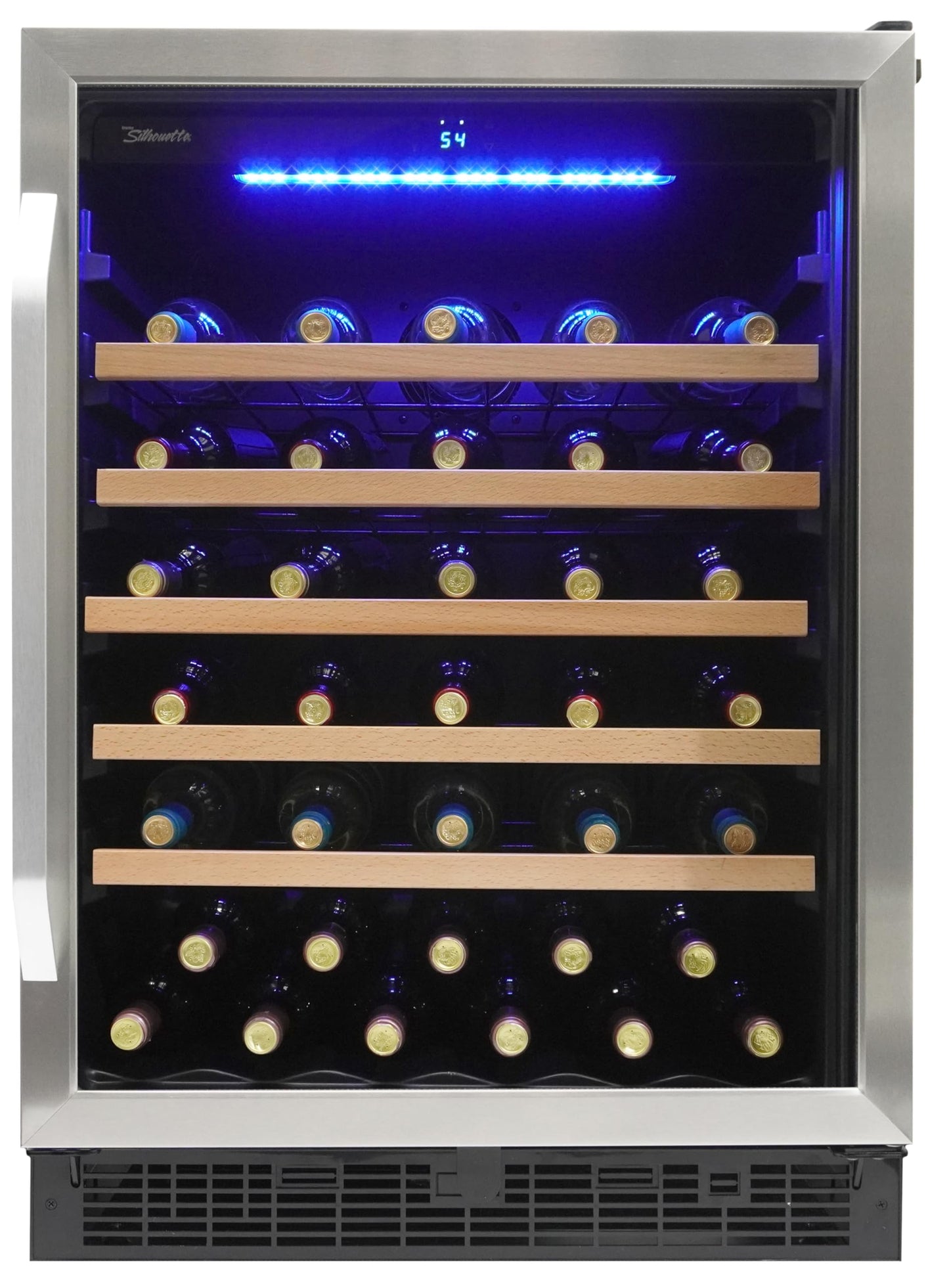 Danby Silhouette SWC057D1BSS Built In Wine Cooler, Under Counter Wine Chiller In Stainless Steel Look - For Kitchen, Home Bar