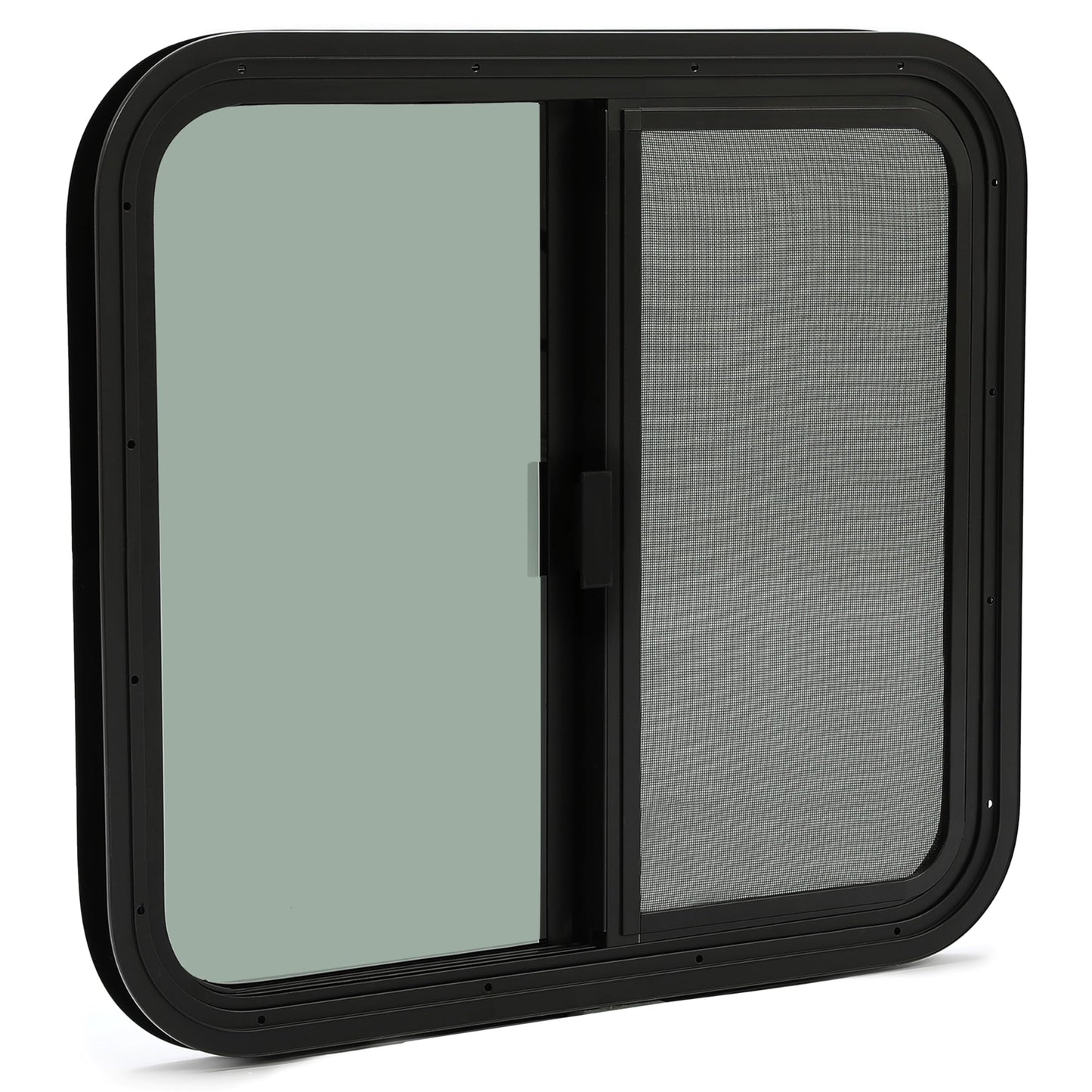 KUAFU RV Side Window Replacement, Teardrop Horizontal Slide, 24inx22in, Tinted Glass, Model GO-3648
