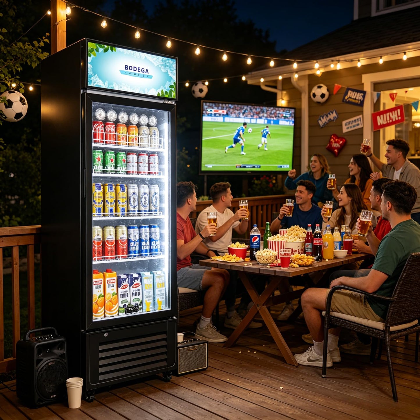 BODEGACOOLER Beverage Refrigerator and Cooler, 10.0 Cu.Ft. Commercial Refrigerator For Home & Kitchen, Office and Garage, Display Refrigerator with Adjustable Shelves and LED Light For Beer, Soda.