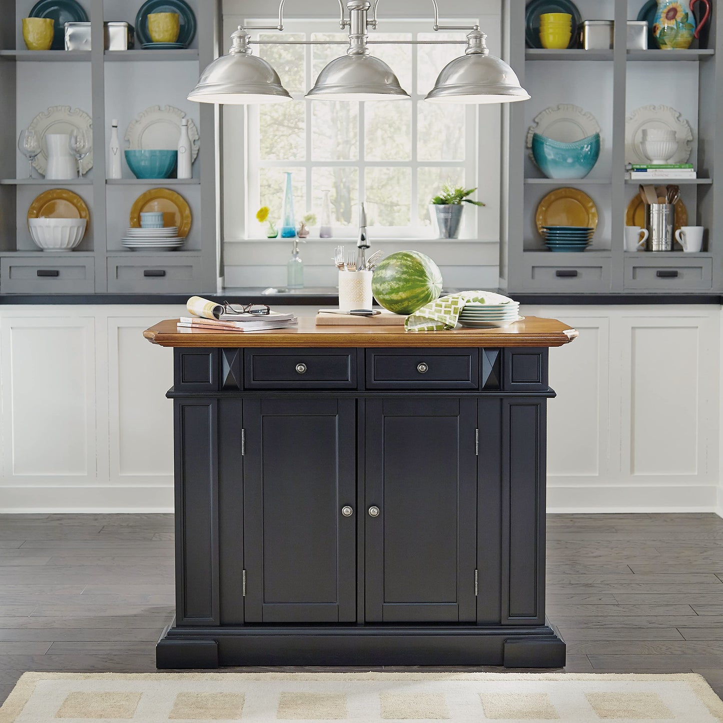 homestyles Americana Black Kitchen Island