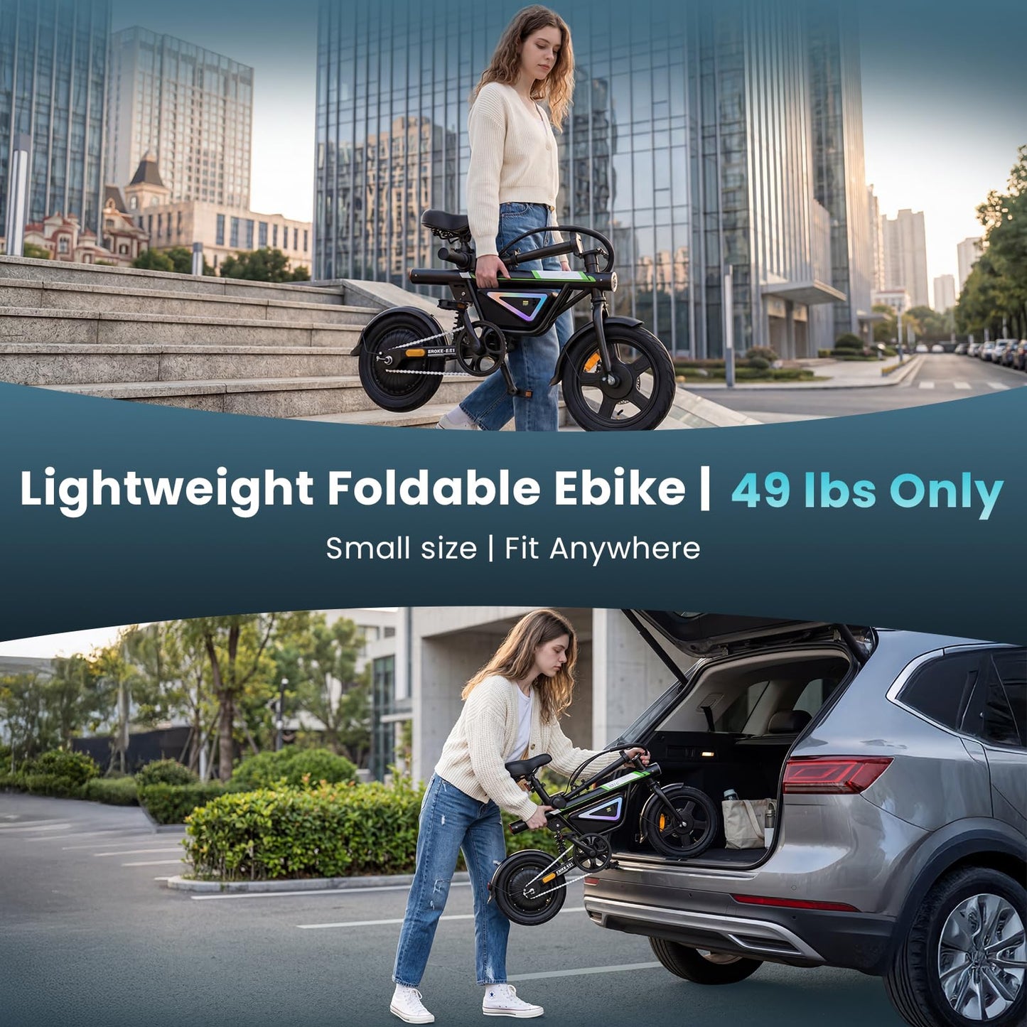AYOLNY Electric Bike for Adults, 1500W/1000W Peak Motor 26" Ebike & 14" Foldable Electric Bike, 80/70/55 Miles Range 36V Battery Electric Bicycle for Commuting