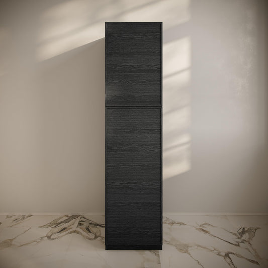 Swiss Madison St. Tropez 15 x 15 x 60 Freestanding Linen Cabinet in Black Oak