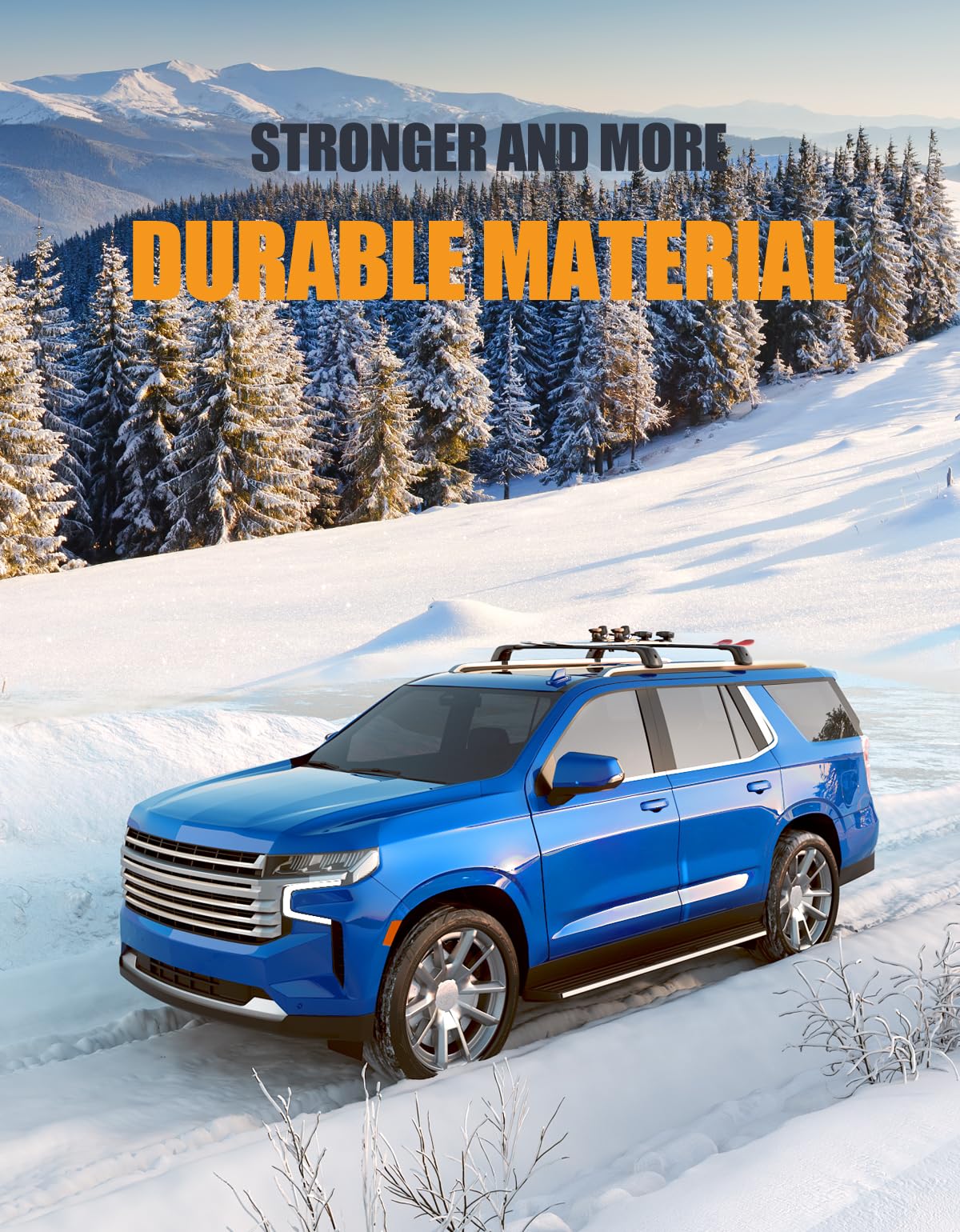KINGGERI Lockable 350lbs Roof Rack Cross Bars Compatible with 2021 2022 2023 2024 2025 2026 Chevy Tahoe & Chevrolet Suburban & GMC Yukon XL & Cadillac Escalade ESV, Heavy Duty Rooftop Aluminum