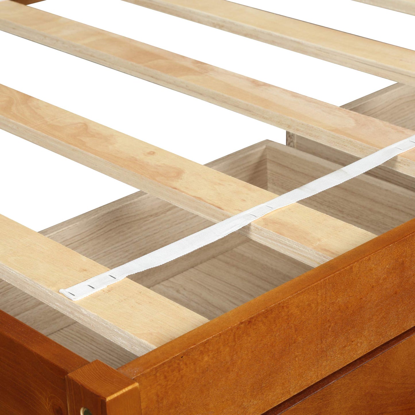 Merax Wood Captain's Platform Storage Bed with 3 Drawers,Classic Bed Frame No Box Spring Needed Twin, Oak