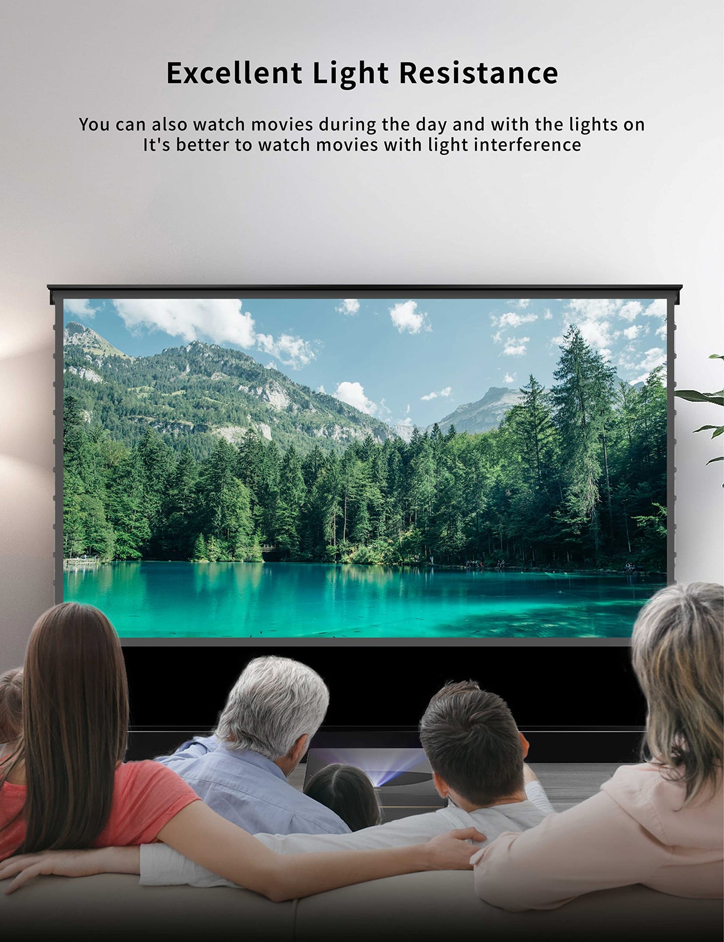VIVIDSTORM S PRO Motorized Tension Floor Rising Projector Screen 100-inch | Home Cinema Setup |Black housing,VSDSTUST100H