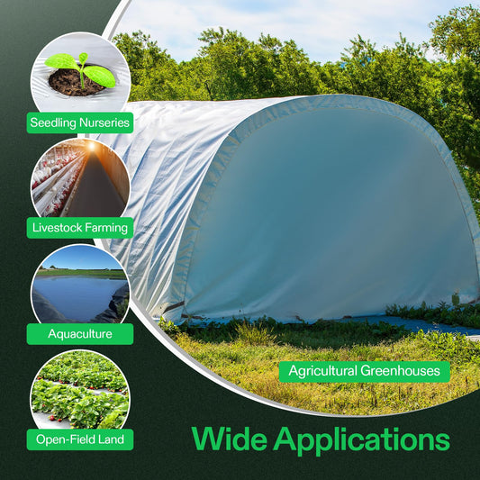 VIVOSUN Black and White Panda Film, 10' x 100' 5.5 Mil Poly Film, Blackout Tarp for Warm House (Pack of 2)