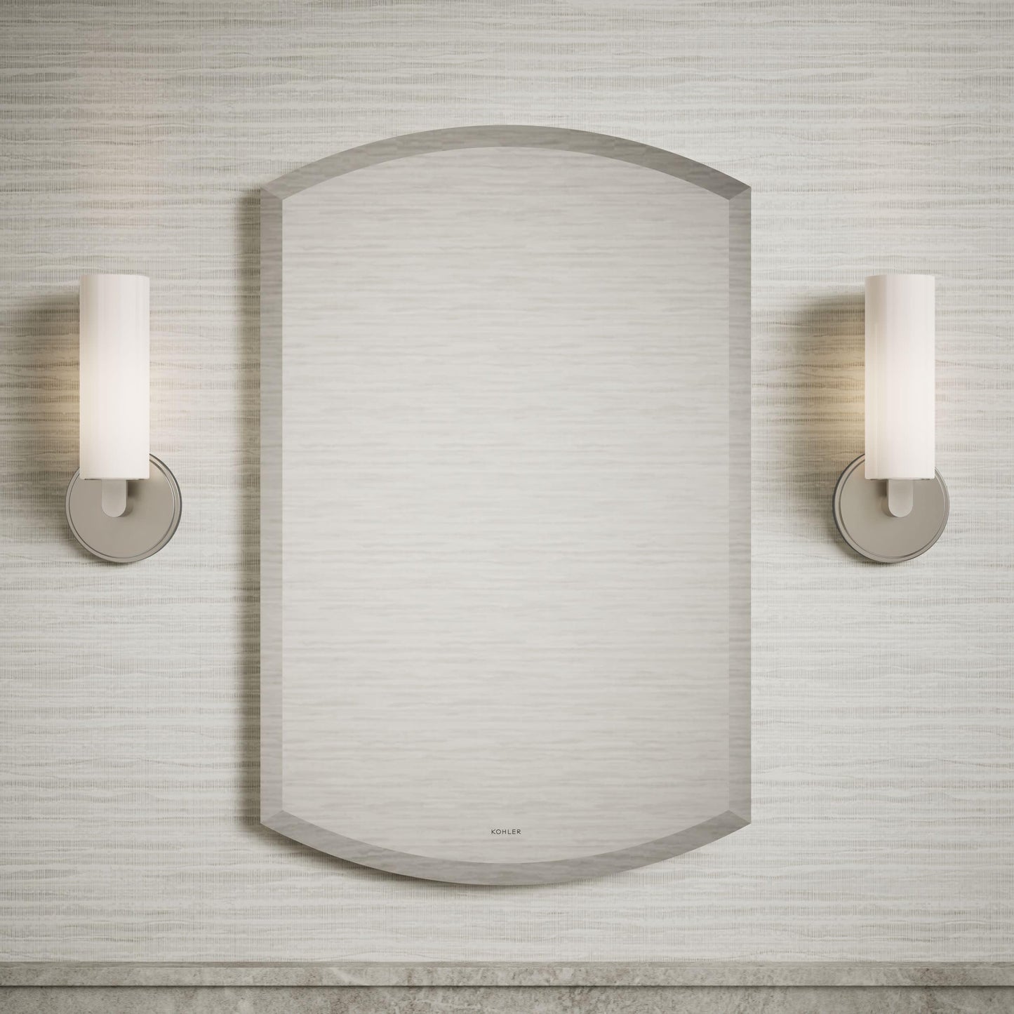 Kohler 3073-NA Archer 20" W x 31" H Aluminum Single-Door Bathroom Medicine Cabinet with Mirror, Recessed or Surface Mount Bathroom Wall Cabinet, Beveled Edges