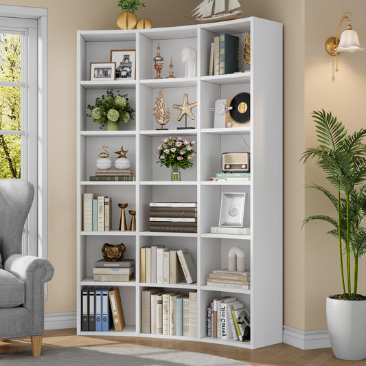kepptory 71'' Tall Corner Bookcase (White, 41.5" W * 9.3" D * 71" H)