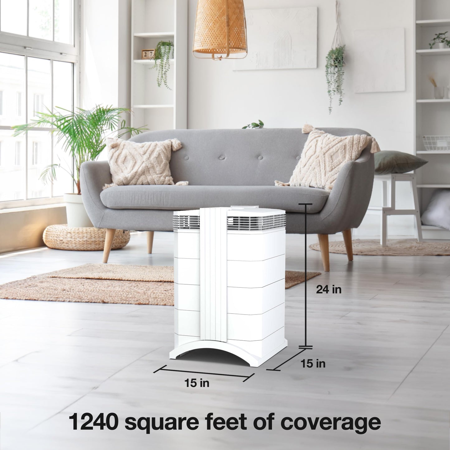 IQAir HealthPro Compact XE Air Purifier - Compact HyperHEPA Filtration for Rooms up to 1240 sq ft - Allergens, Smoke, Dust, Mold, Pet Dander, Swiss Made, WiFi Enabled