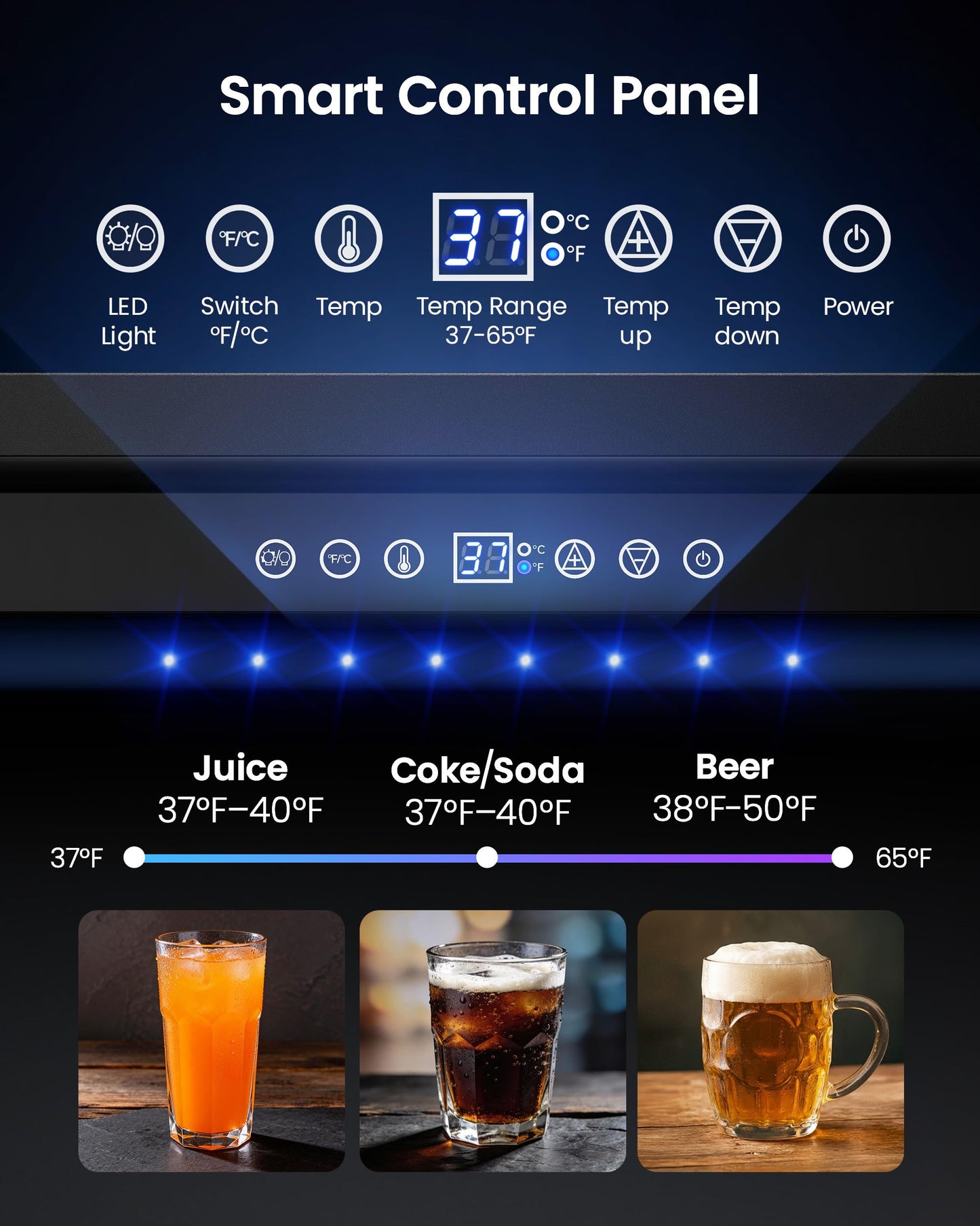 ICEVIVAL 24 Inch Beverage Refrigerator, 180 Can Under Counter Fridge, Stainless Steel Outdoor Fridge for Patio & Outdoor Kitchen, Outdoor Refrigerator for Soda, Beer, Built-in & Freestanding(Black)