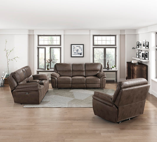 Lexicon Dorritt Power Reclining Living Room Sofa Set, 3-Piece, Brown