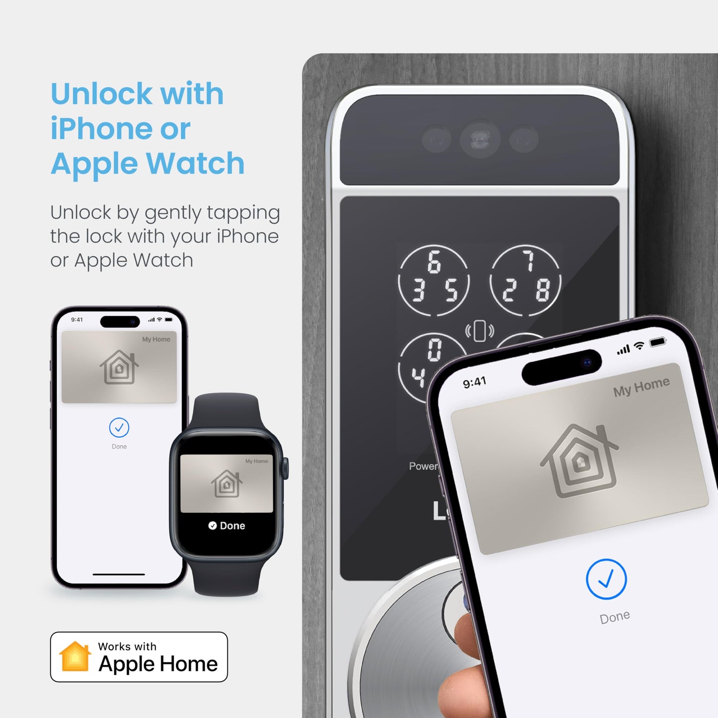 Lockly Visage Zeno Series Smart Lock, Facial Recognition & Fingerprint Keyless Entry Door Lock, Built-in Wi-Fi Deadbolt with Apple Home Key, PIN Genie Keypad, App Remote Control, Easy Installation