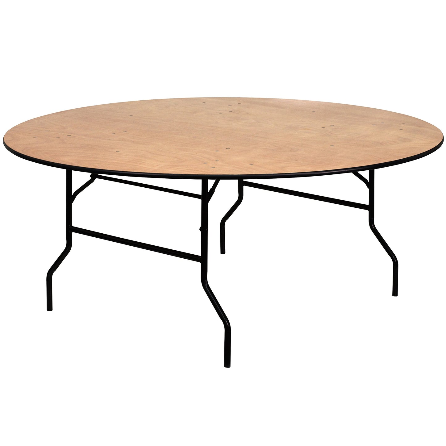 Flash Furniture Furman 6' Round All-Occasion Wood Folding Event Table, Foldable Round Portable Banquet Table with Wooden Top, Natural/Black