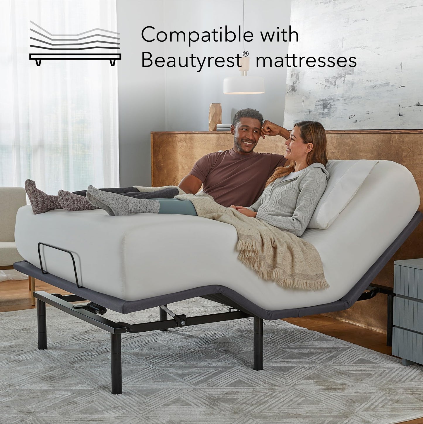 Beautyrest baselogic Level 2 Adjustable Base Bed Frame - Queen - Head and Foot Adjustability, Wireless Remote, Zero-Gravity Preset, and Foldable for Convenient Mobility and Storage