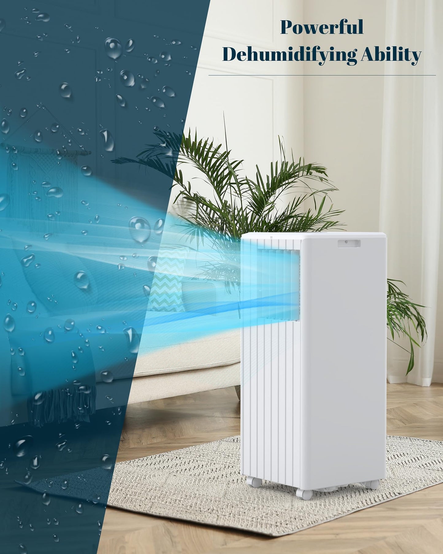 GarveeTech 8,000 BTU Portable Air Conditioner for Indoor Rooms, 3 in-1 AC Unit for Bedroom 250-350 Sq.Ft, Dehumidifier, Fan, Sleep Mode, 24 Timer, Remote Control, Window Kits