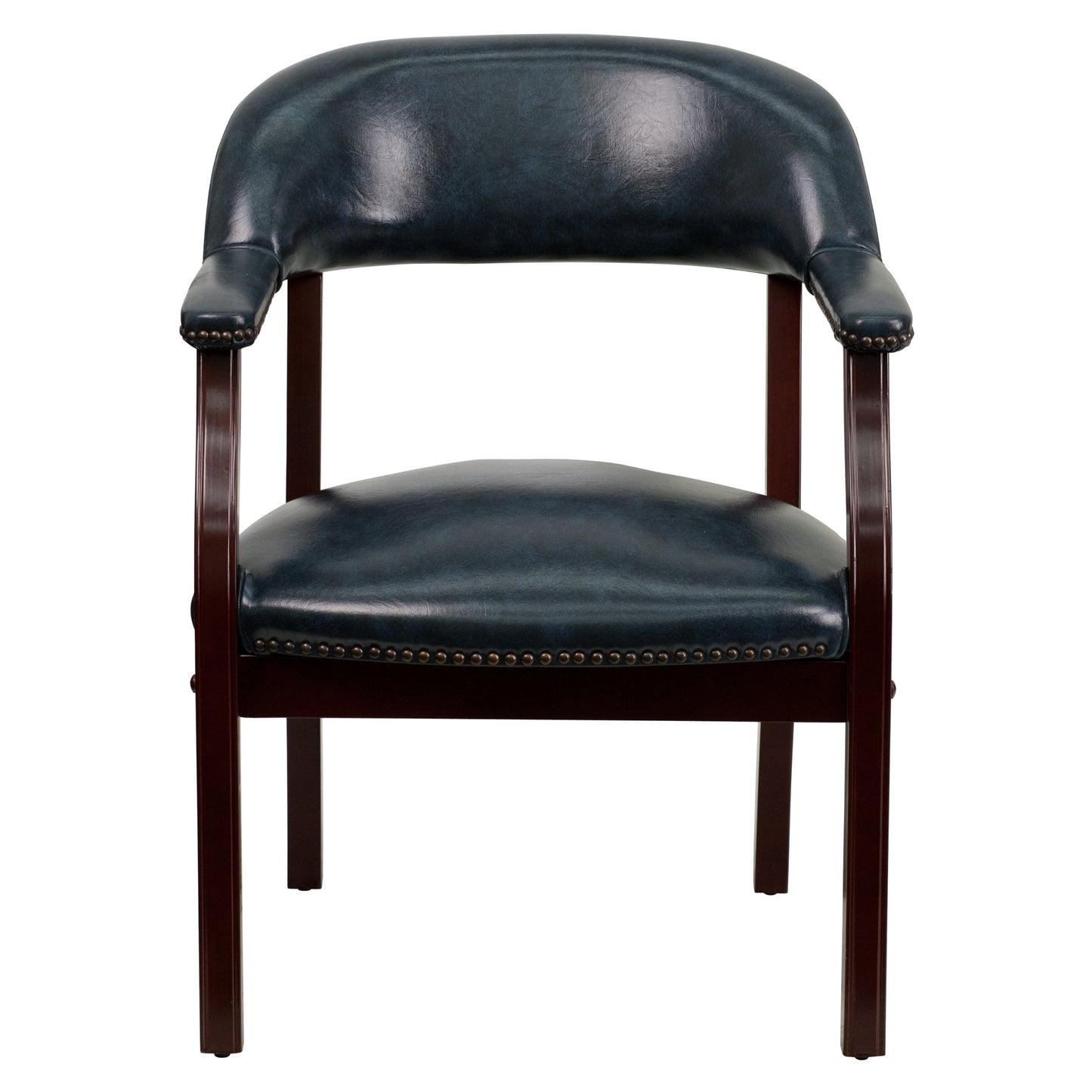 Flash Furniture Diamond Navy Vinyl Luxurious Conference Chair with Accent Nail Trim
