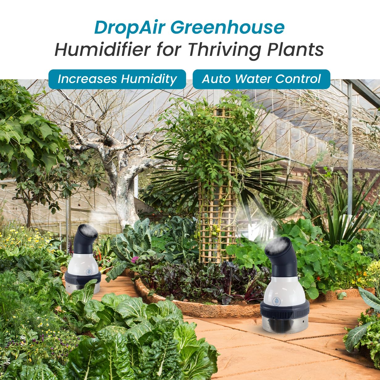 DropAir Humidifier Multdirectional Quiet Greenhouses Indoor Gardens