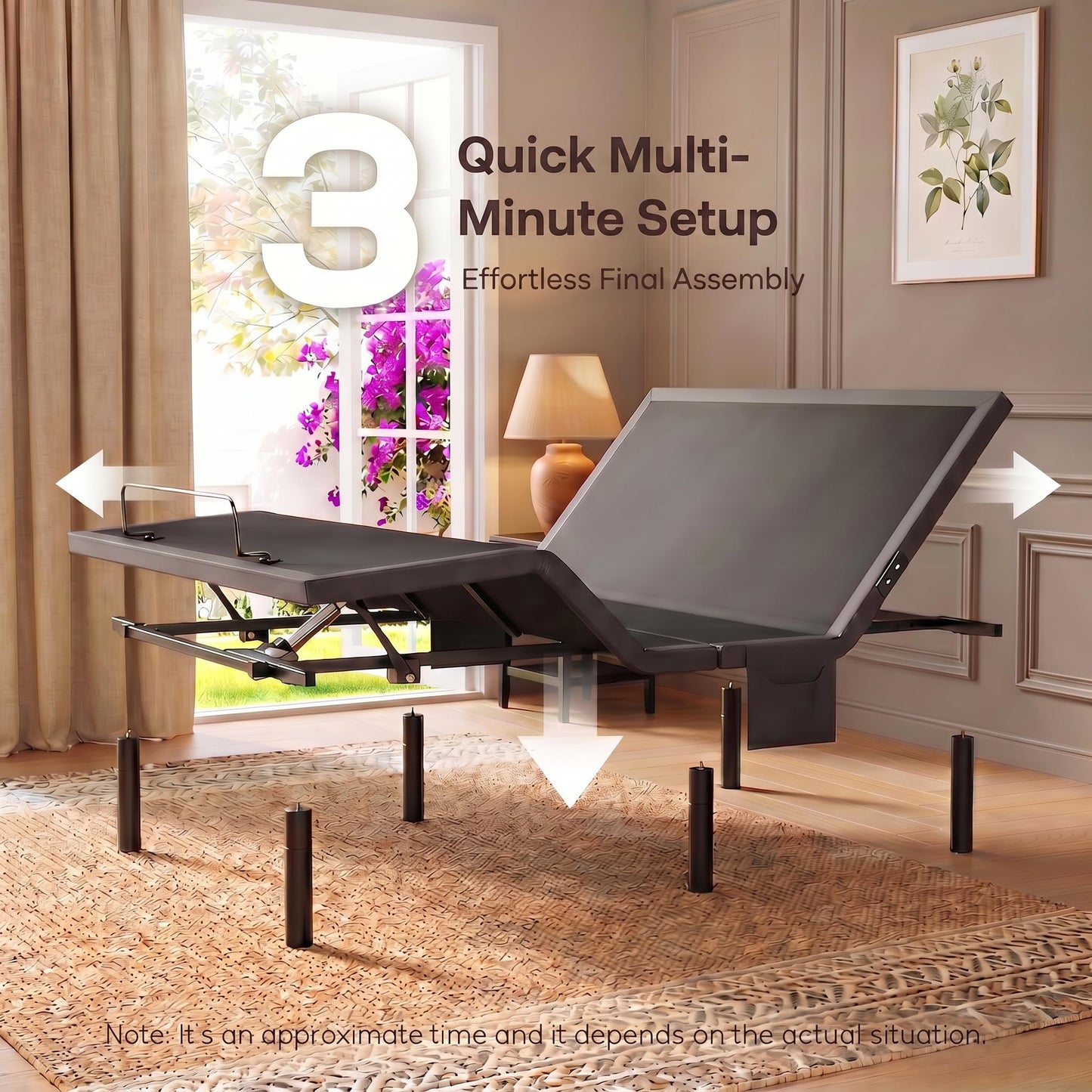 Marsail Twin XL Adjustable Bed Frame,Adjustable Bed Base with Wireless Remote,Zero Gravity,Head & Foot Incline,Quiet Motor,Dual USB Ports,Memory Positions,Adjustable Legs,Ergonomic Design