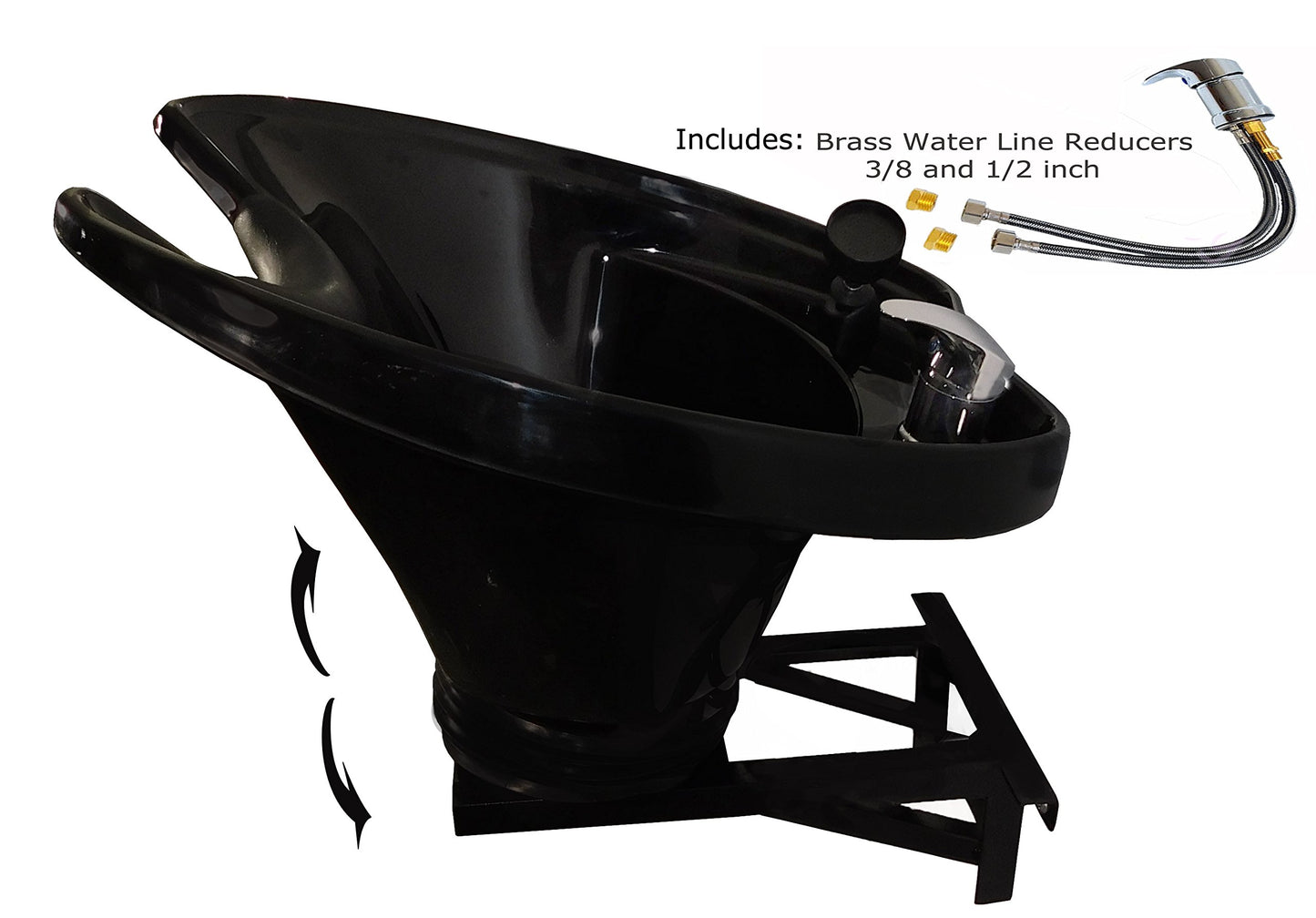 Extra Large Salon Backwash Shampoo Tilt Bowl Sink Wall Mounted Easy Reclining Shampoo Chair TLC-B38WT-216