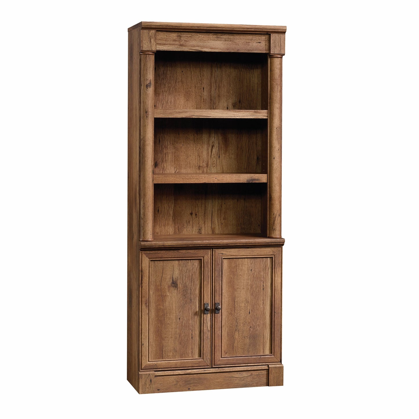 Sauder Palladia Bookcase with Doors, Multiroom Storage, Library Bookcase, Vintage Oak Finish