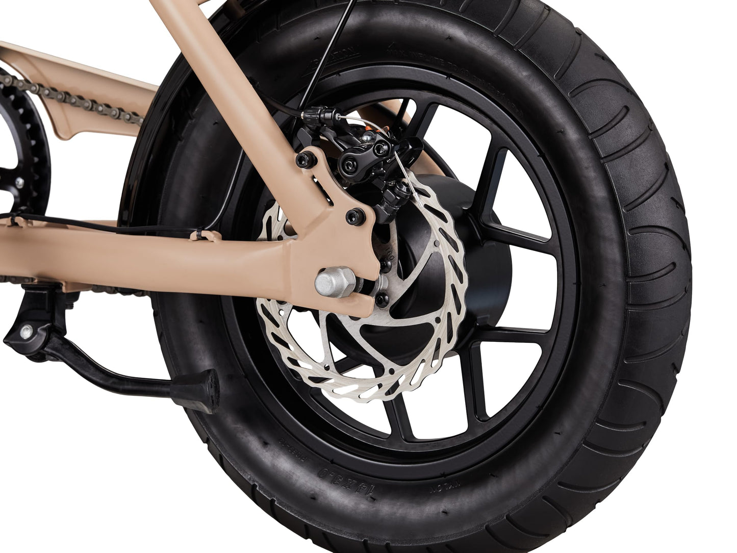 Schwinn Hurricane Compact Electric Bike, 30 Mile Range, 400W Peak Motor, Mechanical Disc Brakes, Ages 13+, 14" Wheels, Tan
