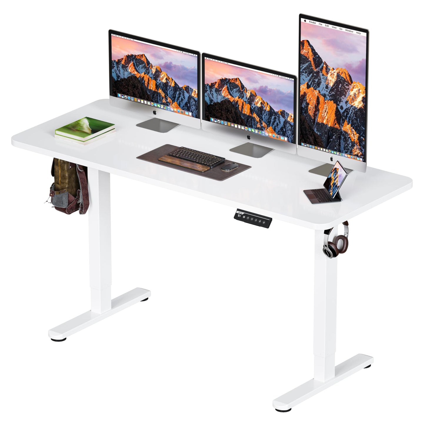 BIZUM Electric Standing Desk 60 x 24 Inch Computer Desk-Gaming Desk White Home Office Desks Height Adjustable Memory Stand Up Computer Workstation