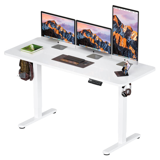 BIZUM Electric Standing Desk 60 x 24 Inch Computer Desk-Gaming Desk White Home Office Desks Height Adjustable Memory Stand Up Computer Workstation
