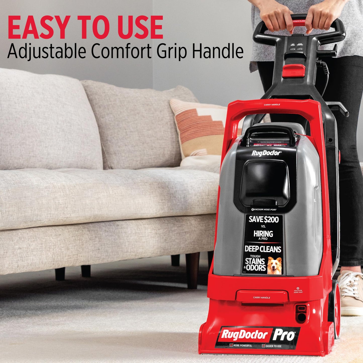 Rug Doctor Pro Deep Commercial Carpet Cleaning Machine, Pet Bundle, Includes 48 oz. of Pro Pet Cleaning Solution and 22 oz. Pro Urine Eliminator Spray