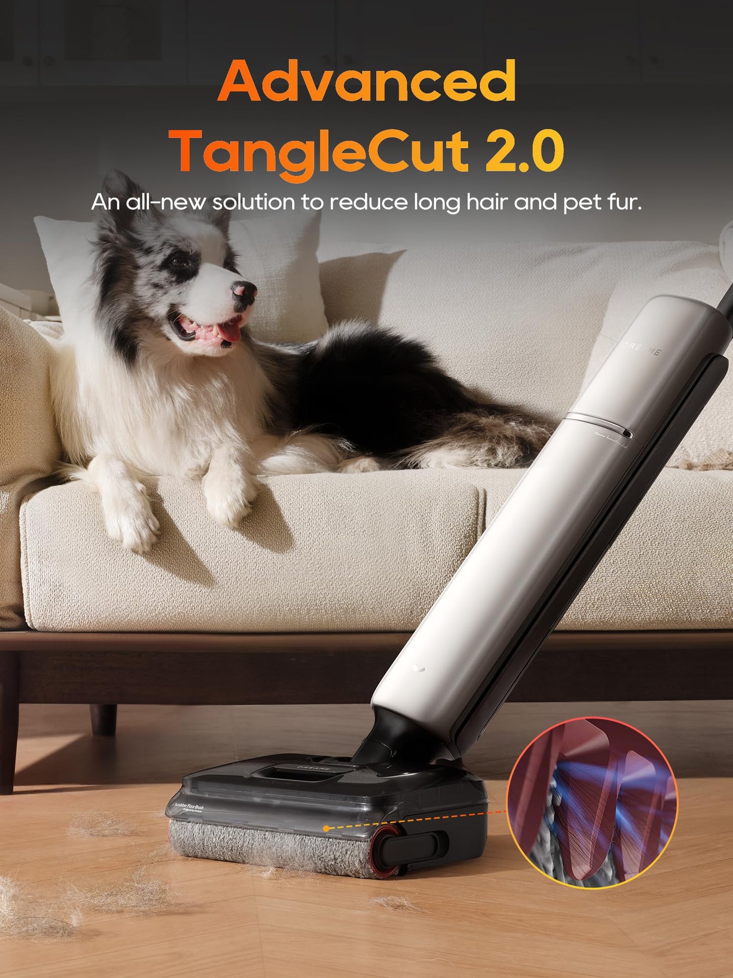 DREAME Aero Pro Wet Dry Vacuum Mop, Ultra-Slim with Hot Self-Cleaning/Self-Drying, 0 Hair Tangle Great for Pet Owner, Powerful Wet Dry Vacuum with 60min Runtime, Pick-up & Mop at The Same Time