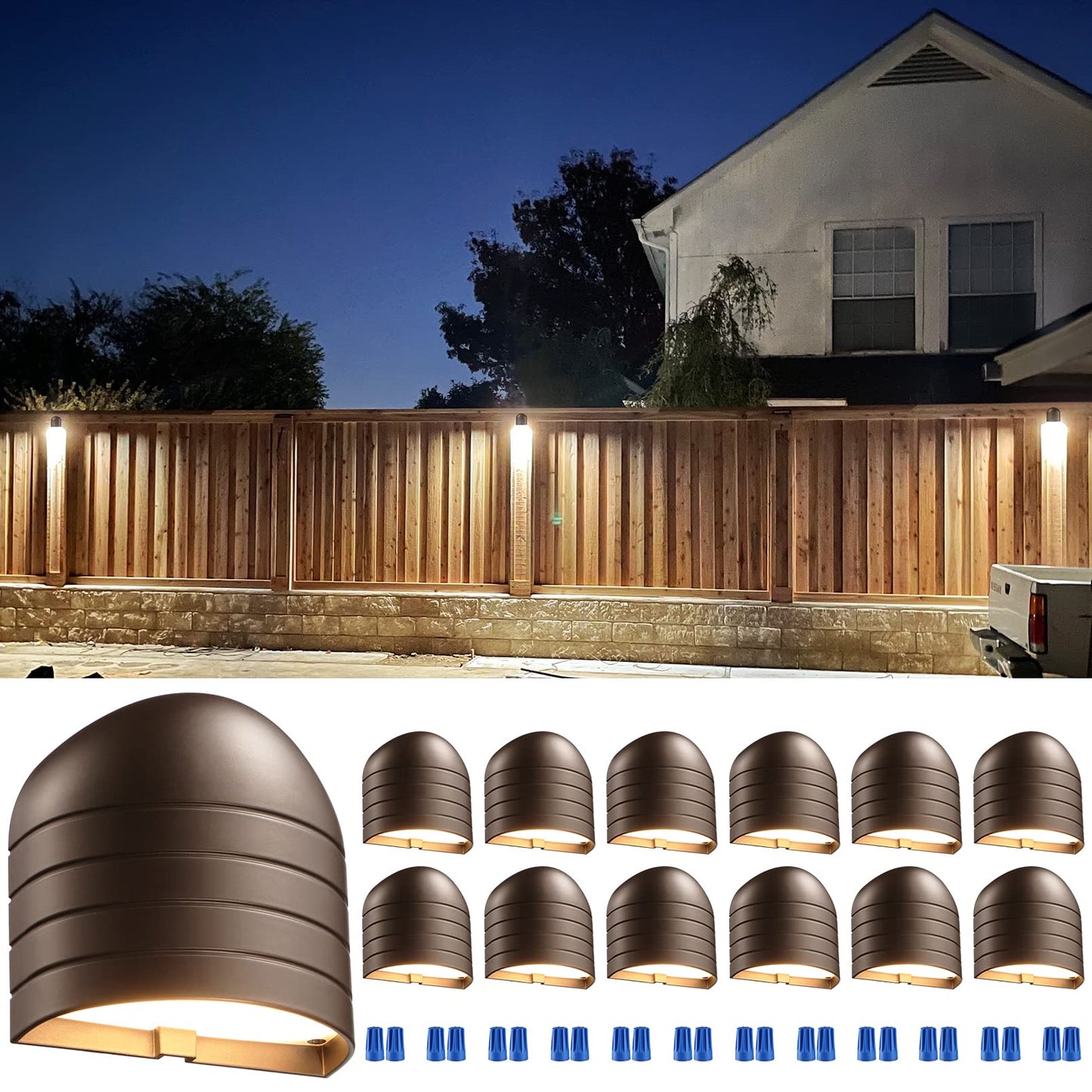 LEONLITE Low Voltage LED Deck Lights, 250LM, CRI90, 12-Pack, Oil-Rubbed Bronze, Model 93082, 3000K, ETL Certified