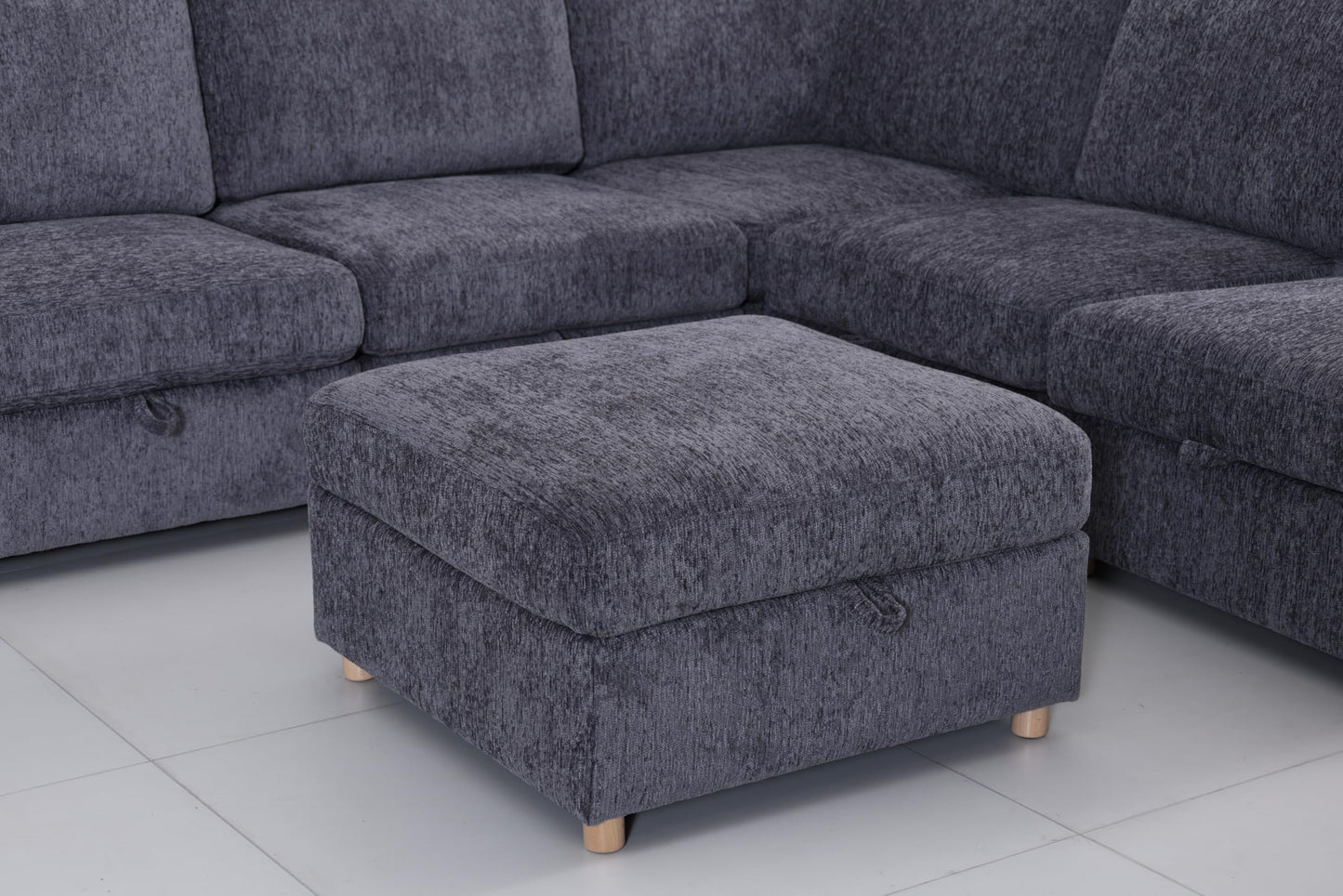 Eafurn 132" Oversized Modular Sectional Sofa with Storage, 6 Seater Convertible U Shaped Couch with Movable Ottomans, Deep Seat Sofa & Couch for Living Room, Wood Frame,Chenille