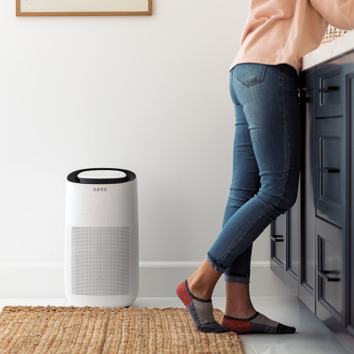 Sans True HEPA Air Purifier for Extra Large Rooms (1,854 sq ft) | UV-C Light Layer & Carbon Odor Absorption | Quiet 35dB Auto-Mode, Captures Smoke, Dust & Allergens (White)