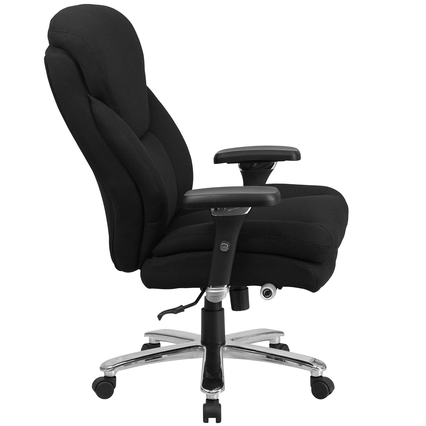 Flash Furniture Hercules Series Swivel Office Chair with Extra Wide Seat, Ergonomic High-Back Executive Chair with Padded Seat and Arms, Black