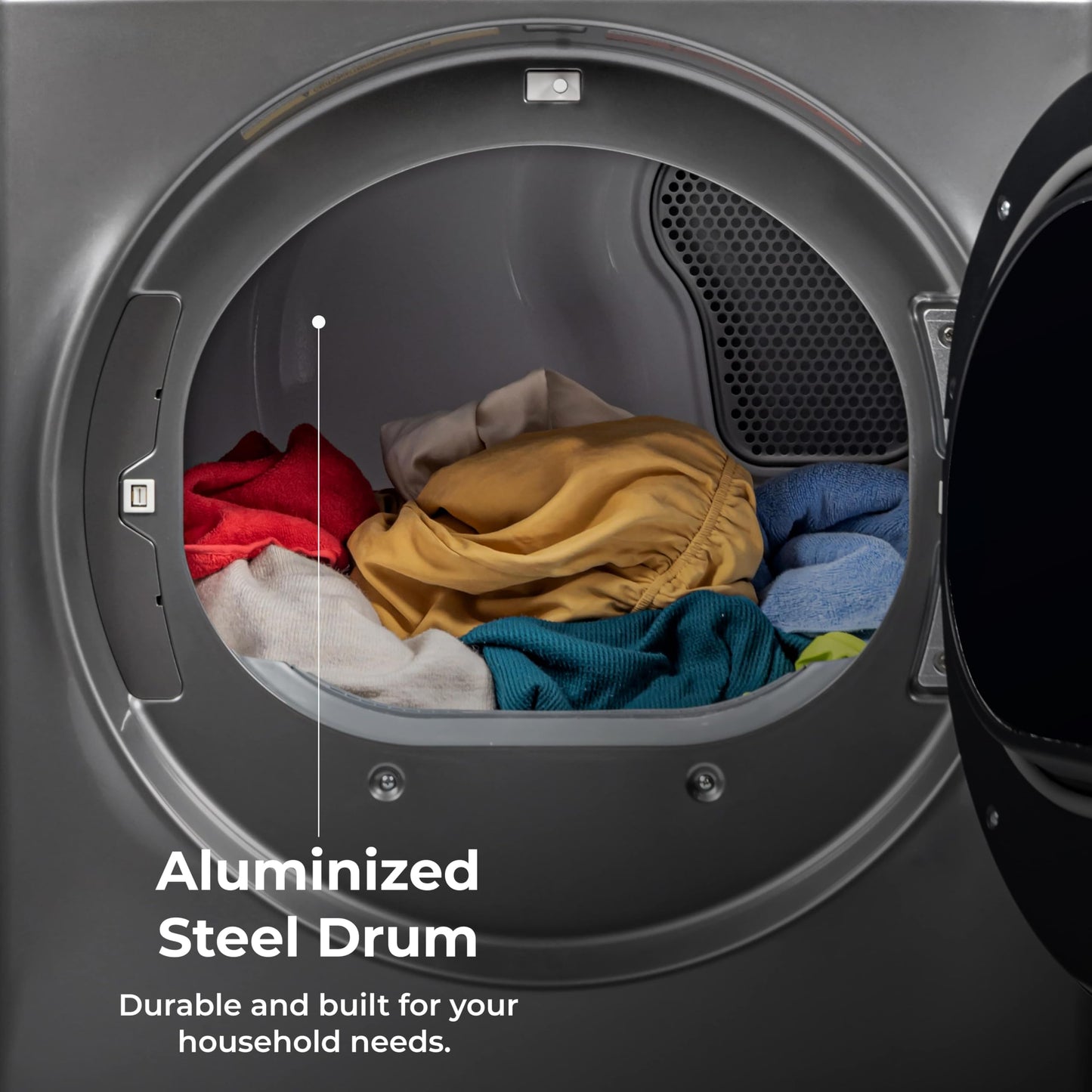 Kenmore 8.0 cu. ft. Front Load Gas Dryer - Wrinkle Guard with Accela Steam to Reduce Static and Odors - Smart Sensor Drying - LED - Metallic Silver