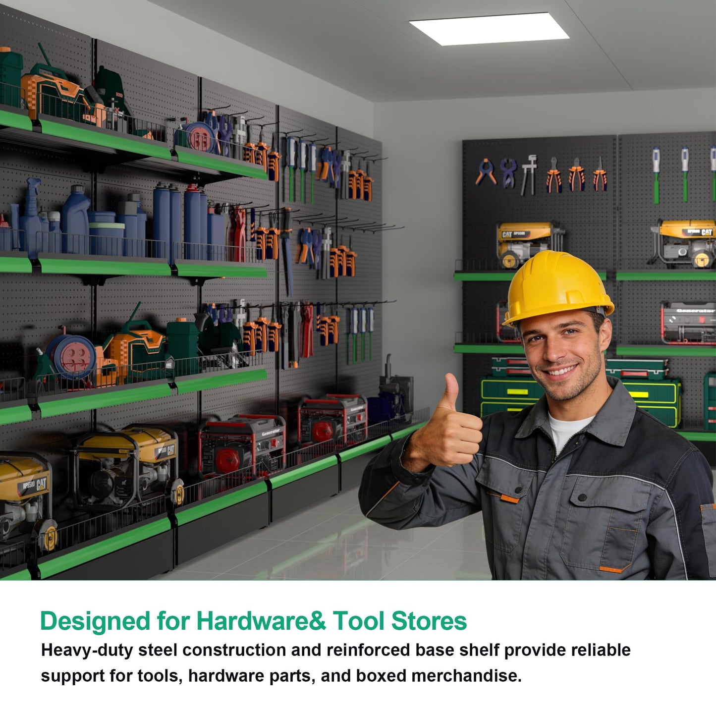JWX Gondola Shelving Unit, Heavy-Duty Pegboard Display with Hooks & Shelves, Commercial Retail Display Stand for Stores, Trade Shows, Showrooms and Pop-Up Shops