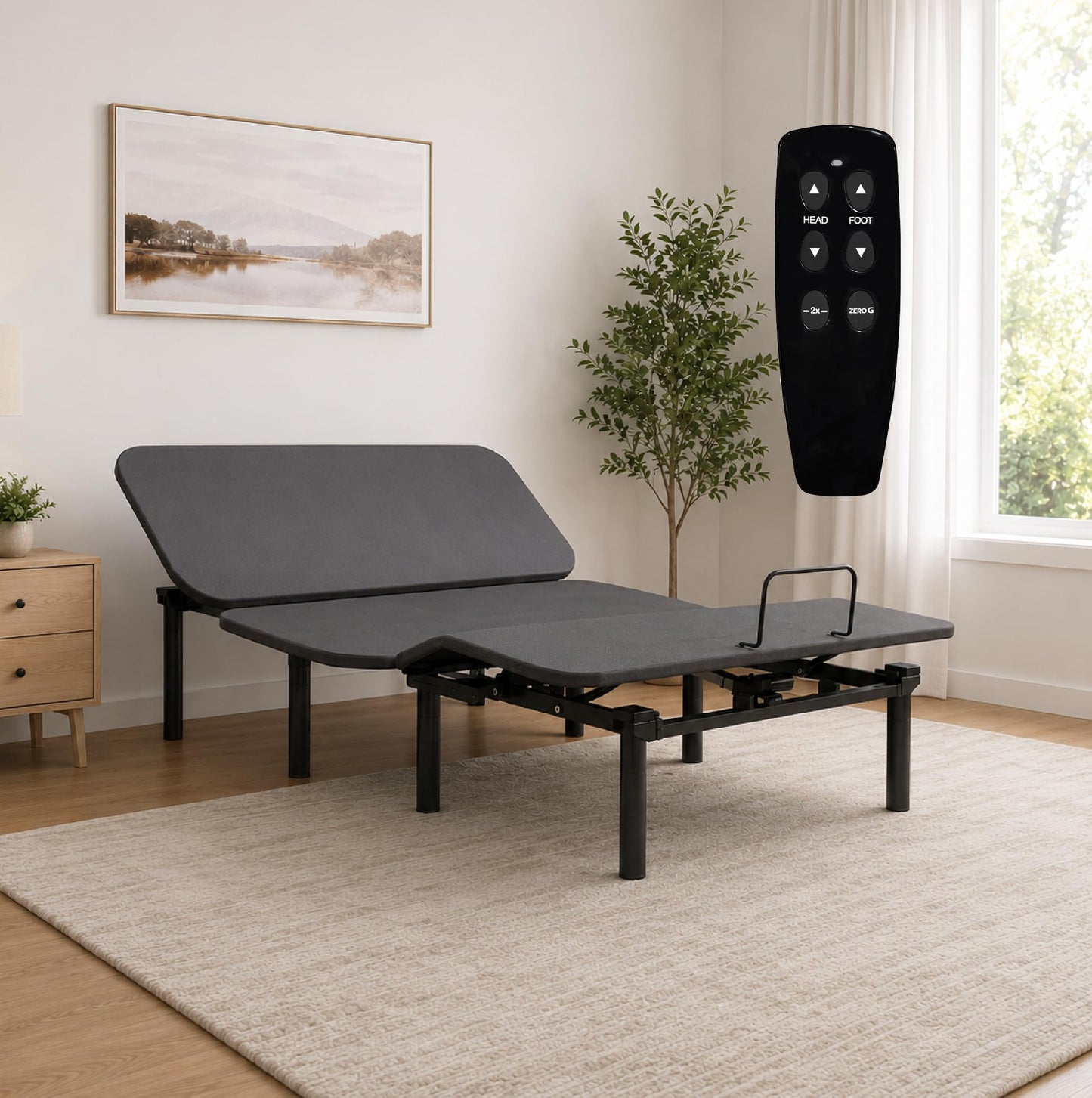 Quest ComfortFlex Adjustable Bed - Head and Foot Articulation, Zero-G Position, Wireless Remote, Easy Assembly - Multiple (King)