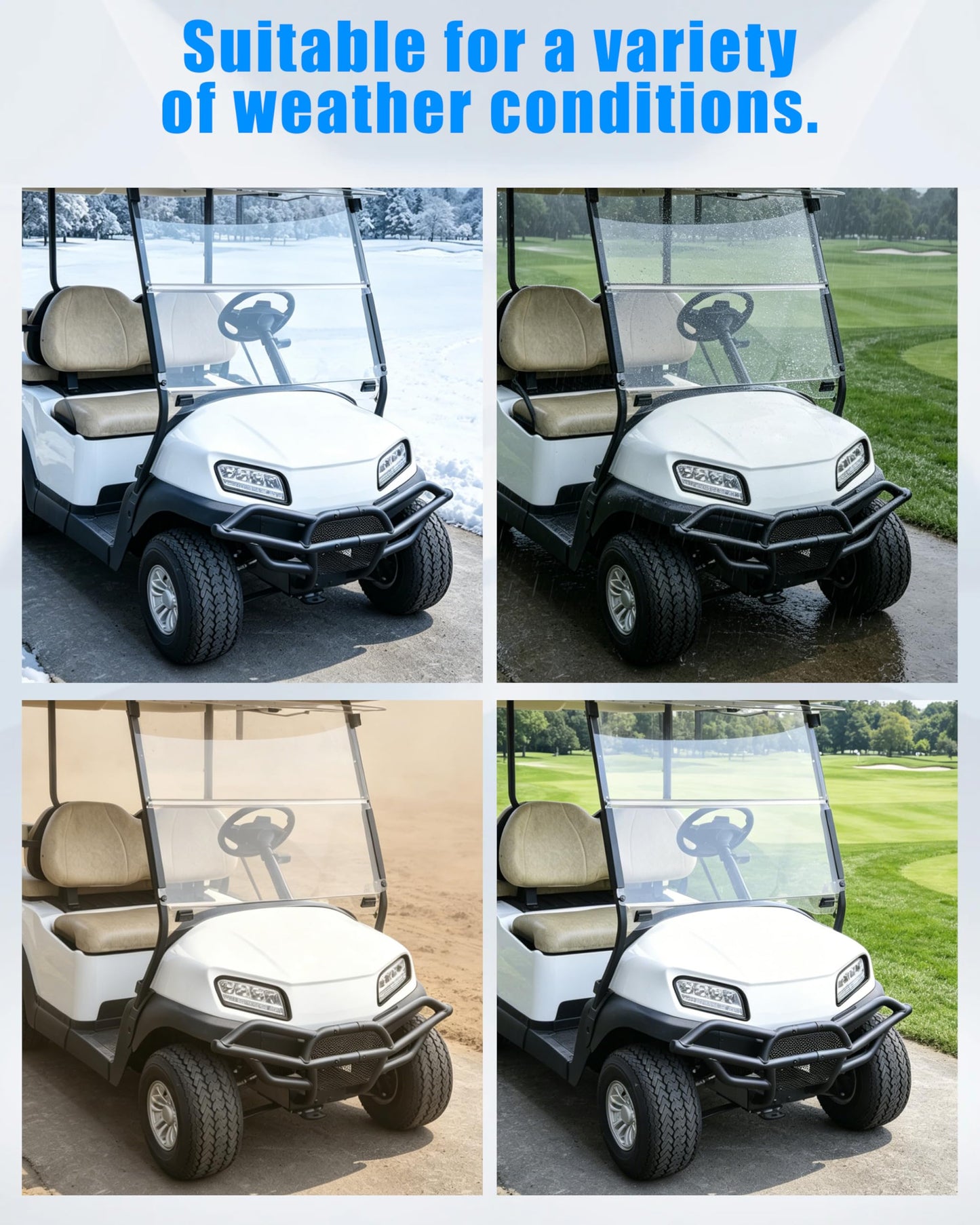 LDETXY Front Brush Guard for Club Car Tempo 2018+ Golf Cart, Combined Black Powder Coated Steel Bumper Protector for Club Car Tempo 2018-later Accessories