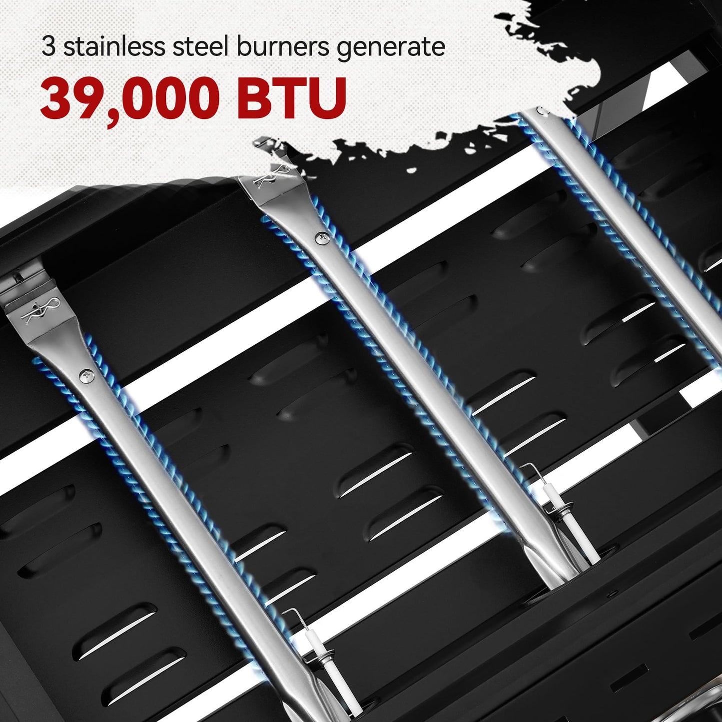 Royal Gourmet GB3000PB 3-Burner Gas Griddle with Hood, Griddle with Collapsible Side Shelves, 39,000 BTU, 492 Sq. In. Cooking Area, Electronic Ignition, Swivel Wheels with Brakes, Black