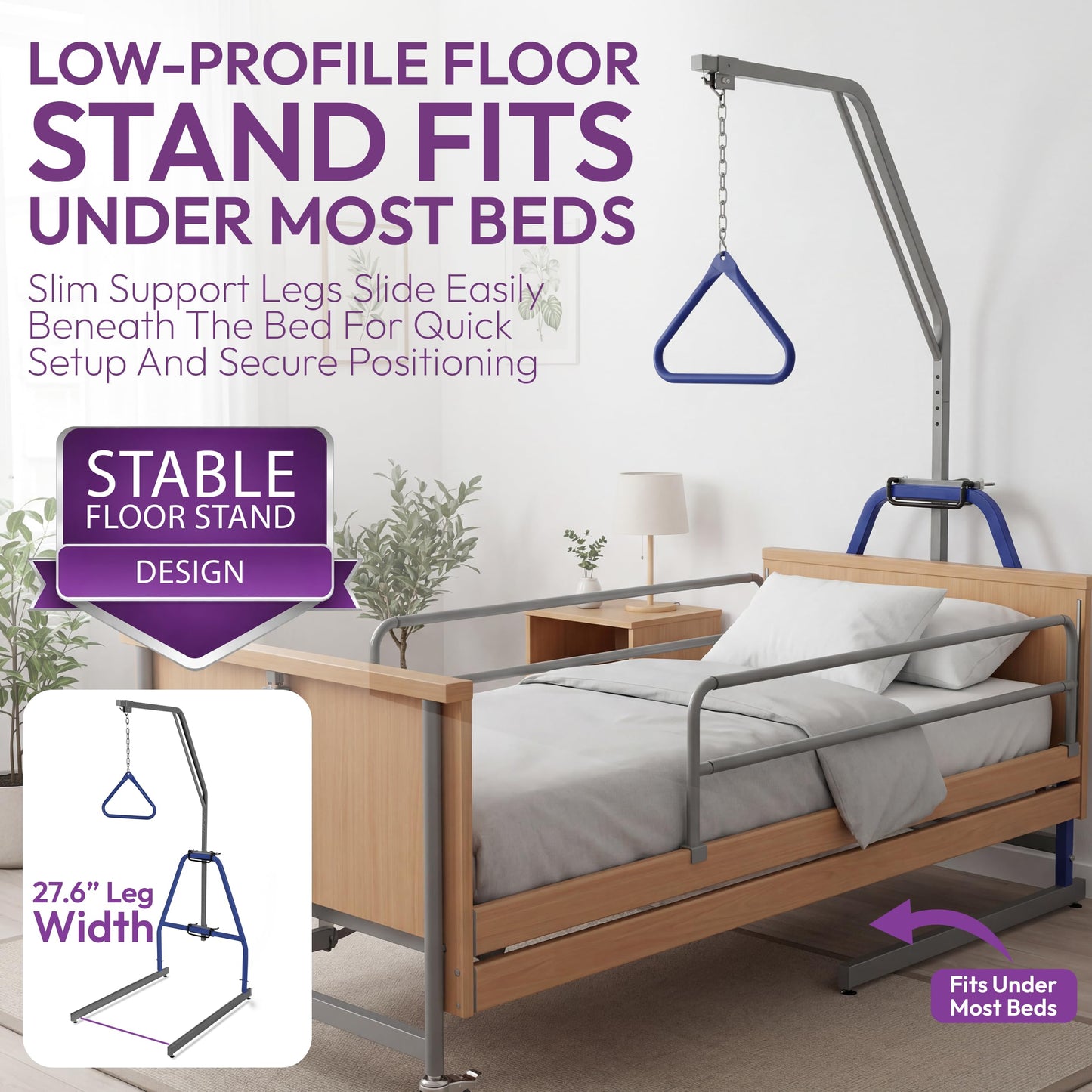 ProHeal Medical Trapeze Bar for Bed Mobility - Standard Trapeze Bar Set with 250 lb. Weight Capacity - Bed Pull Up Assist for Elderly and Bedridden Patients