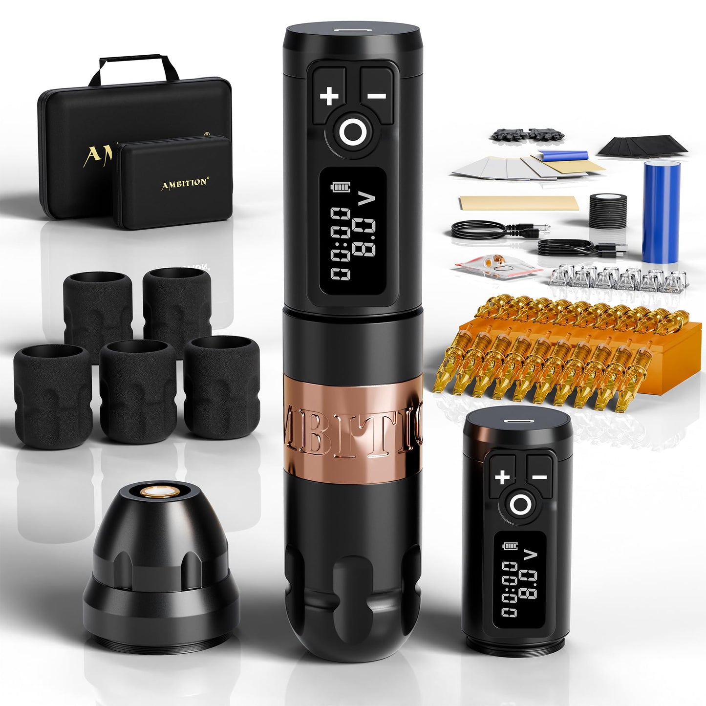 Ambition Soldier Wireless Tattoo Machine Kit, 4.0mm Rotary Pen