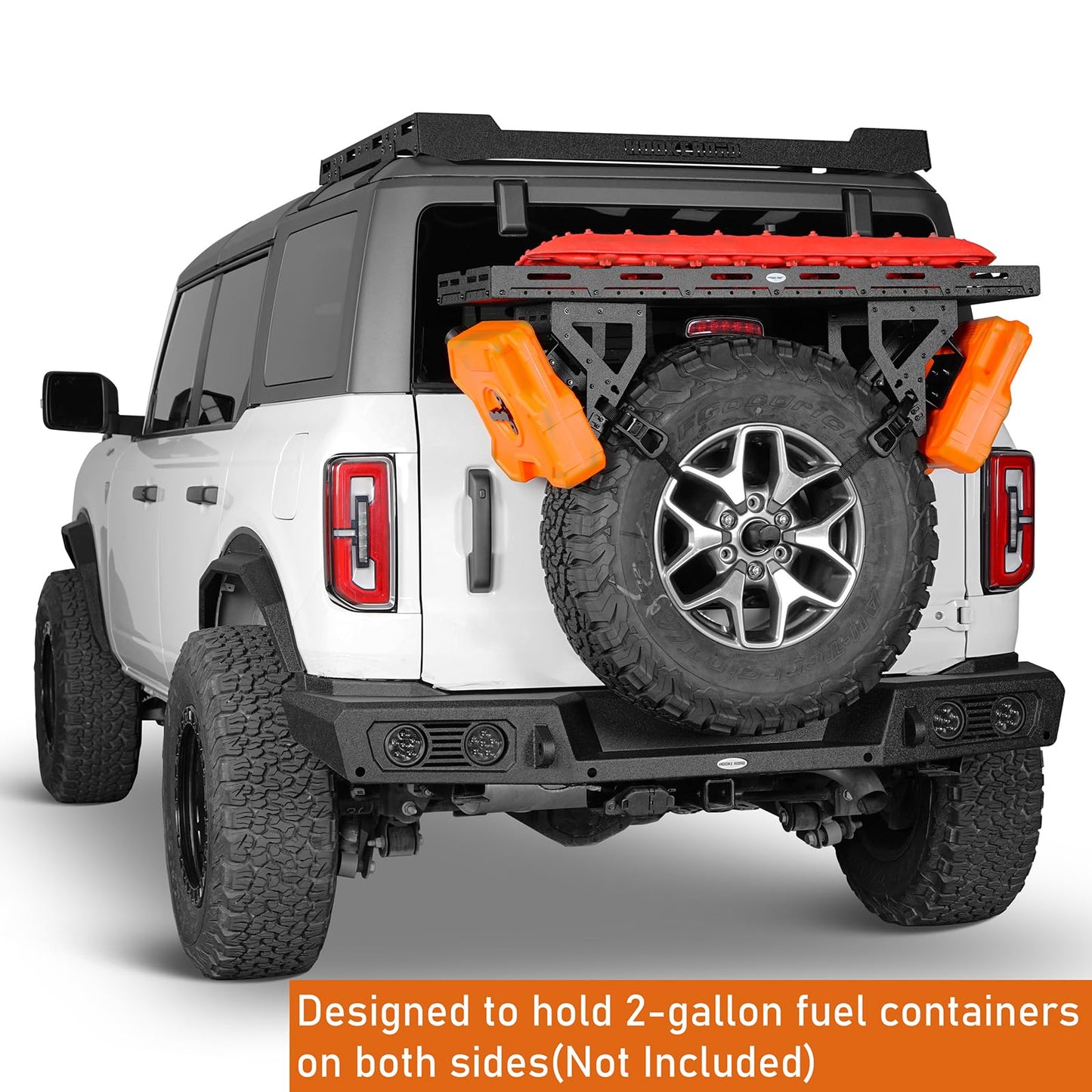 Hooke Road Spare Tire Cargo Basket Storage Rack for 30" to 40" Tire, Fit for 1976-2026 Jeep Wrangler JK JL TJ YJ CJ, Ford Bronco, RV & SUV Camping Trip Gear Mount