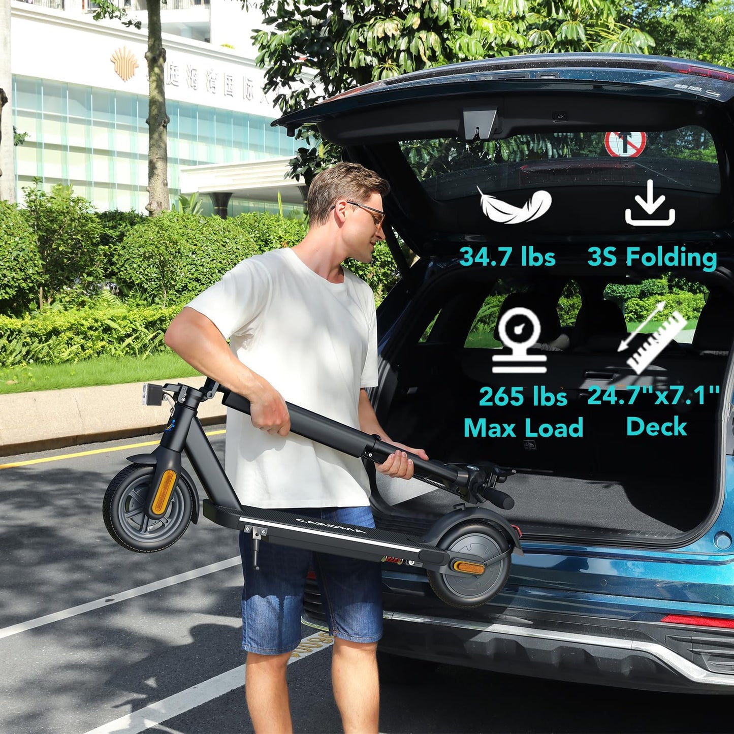 Caroma Electric Scooter Adults, E Scooter for Adult, Fast Electric Scooter 20 mph & 300 lbs, 350W Motor, 20 Miles Range & 20 Mph, 9" Solid Tires, Folding Motorized Scooter for Adults, App Control