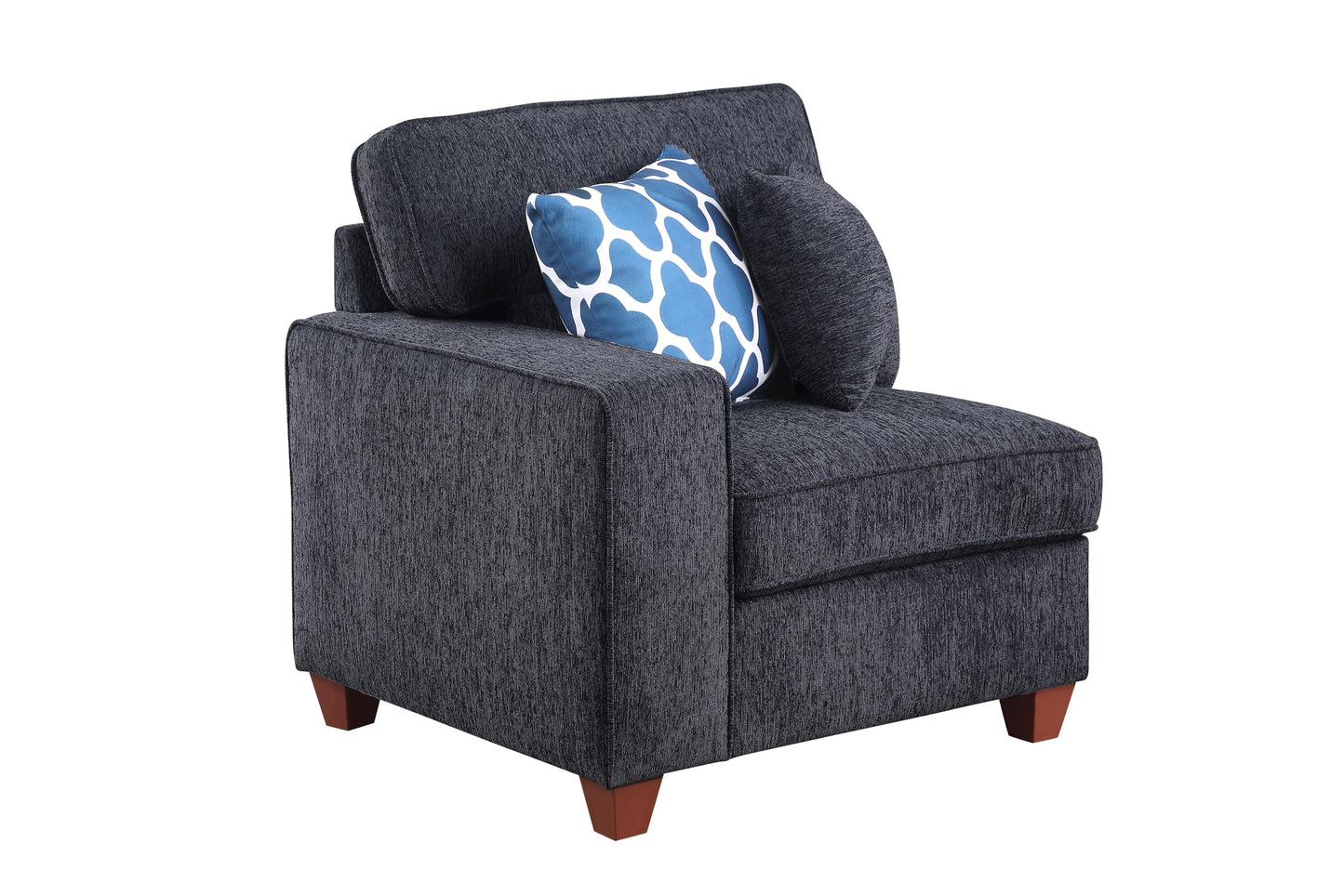Ball & Cast 116" L-Shaped Sectional Couch with Movable Ottoman & 6 Throw Pillow,7 Seat Chenille Upholstered Sectional Sofa W/Wide Armrest,DIY Combination,Comfy Sectionals Set for Living Room,Dark Gray