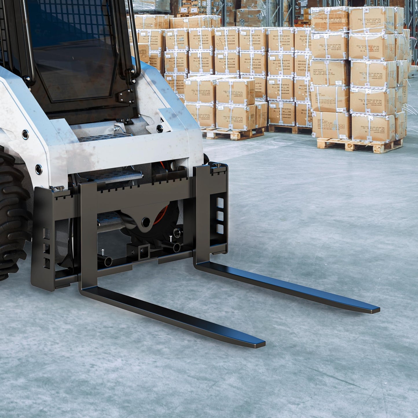 YITAMOTOR 48" Skid Steer Pallet Forks Blades Attachment, 2500 lbs Capacity