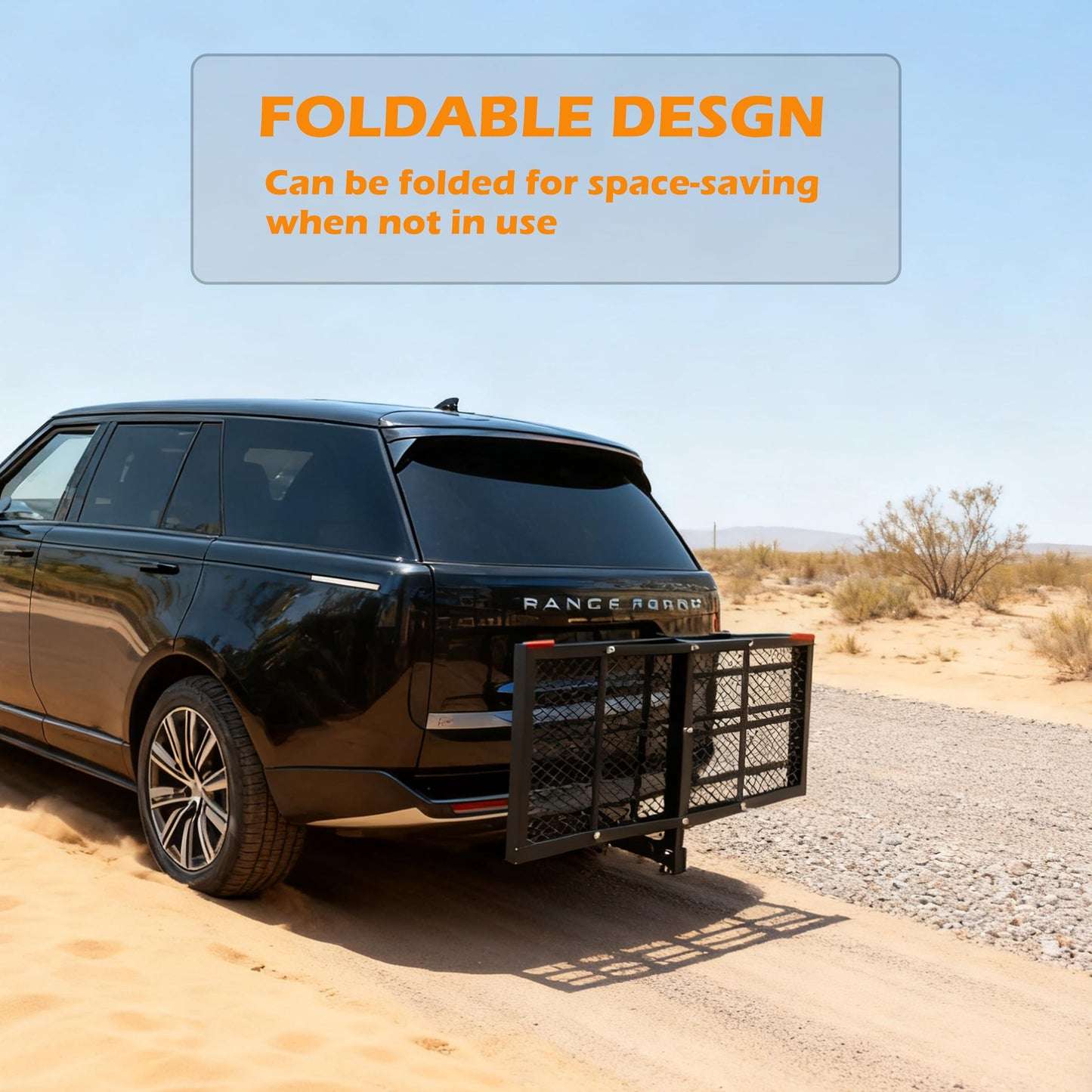 fouwick 60" x 24" x 13" Hitch Cargo Carrier, 600 Lbs Heavy Duty Folding Luggage Rack for SUV & Truck, Steel Mesh Cargo Carrier Hitch Mount Fits 2" Receiver，with 57x22x13 Waterproof Bag