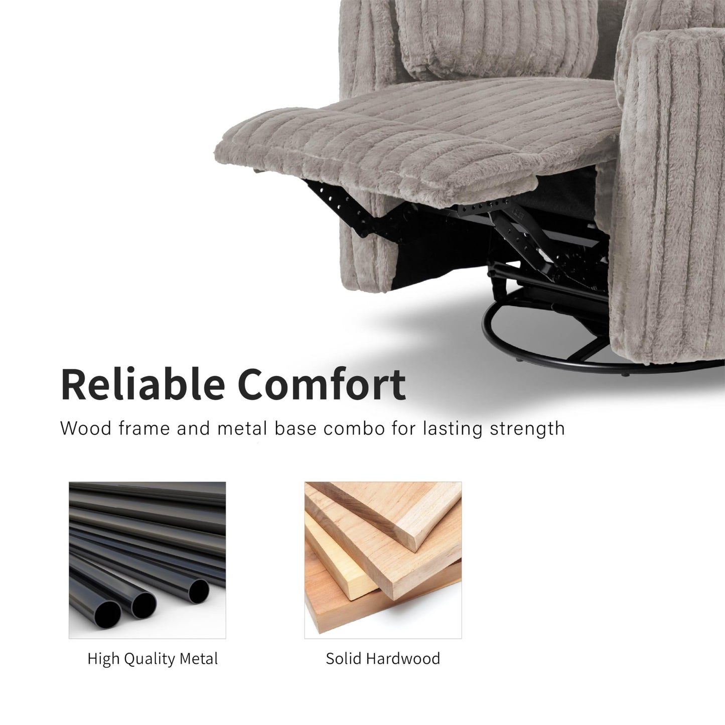 Furniture of America Vyrinor Modern Chenille Power 220° Swivel Recliner Chair with Pillows, Reclining Glider, Comfy Sofa, Wooden Comfortable Couch for Living Room, Nursery, Dark Teal Green